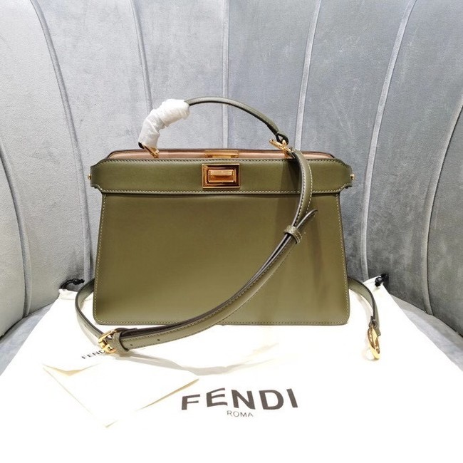 Fendi PEEKABOO ISEEU EAST-WEST leather bag 8BN323A green