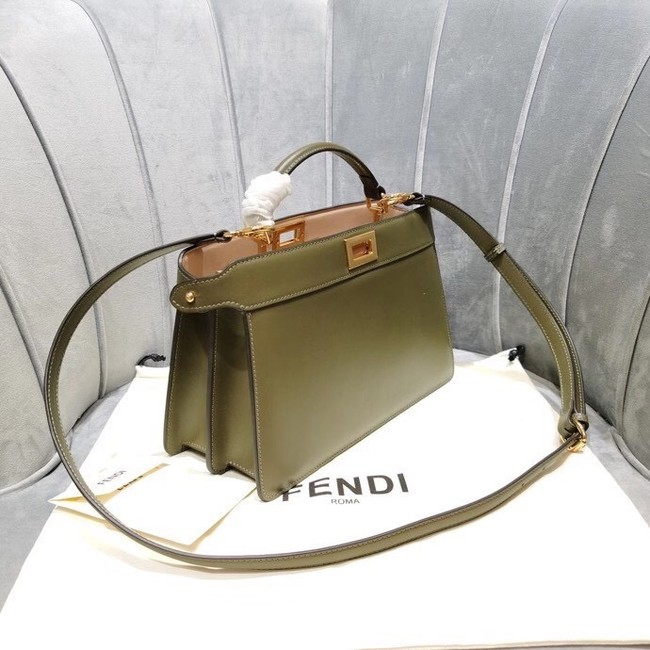 Fendi PEEKABOO ISEEU EAST-WEST leather bag 8BN323A green