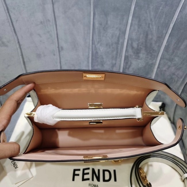 Fendi PEEKABOO ISEEU EAST-WEST leather bag 8BN323A white