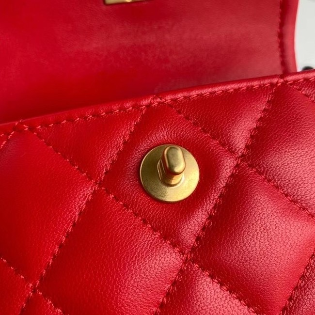 Chanel mini flap bag Sheepskin & Gold-Tone Metal AP1738 red