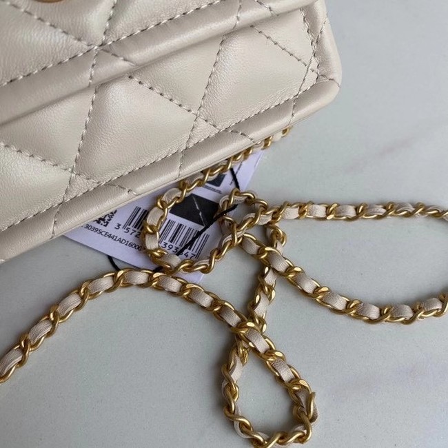 Chanel mini flap bag Sheepskin & Gold-Tone Metal AP1738 Beige