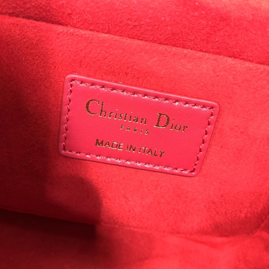 DIOR SMALL DIORTRAVEL VANITY CASE Cannage Lambskin S5488U red