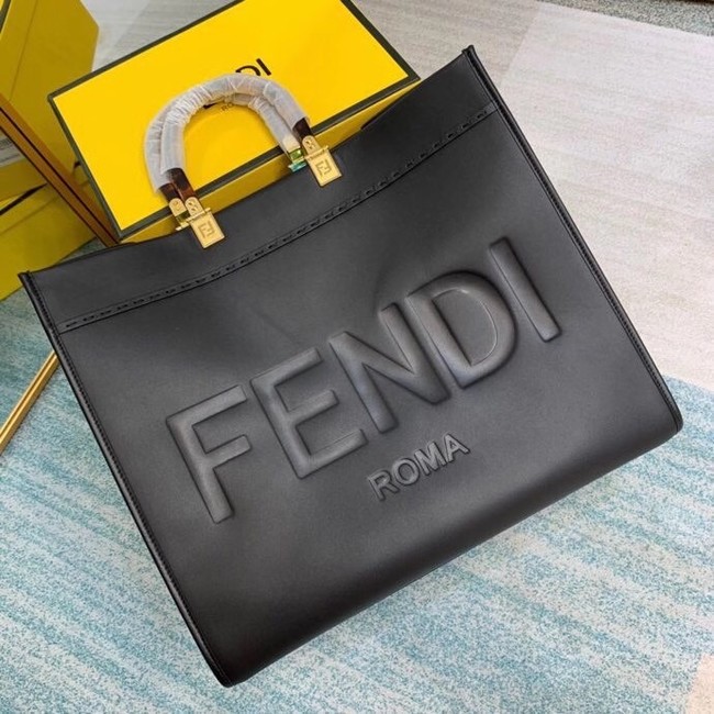 FENDI SUNSHINE large black leather shopper 8BH387A