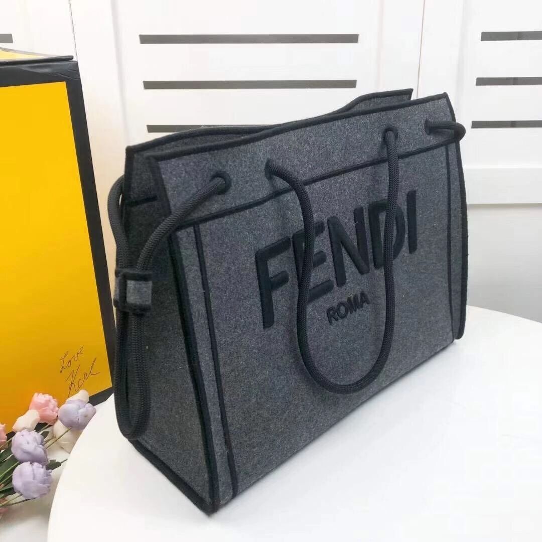 FENDI canvas bag F6501 dark gray