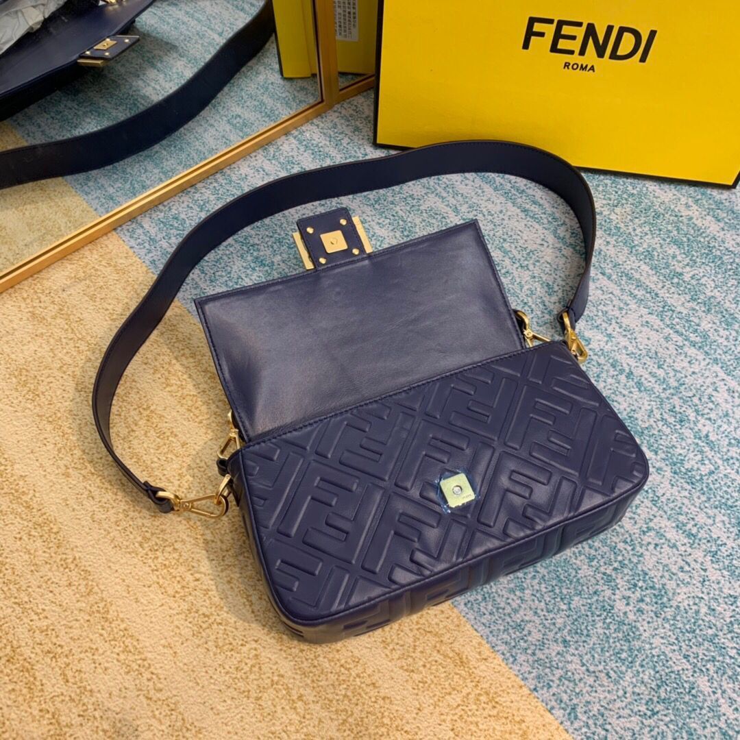  FENDI BAGUETTE Mini Shoulder Bag 8BS017 dark blue