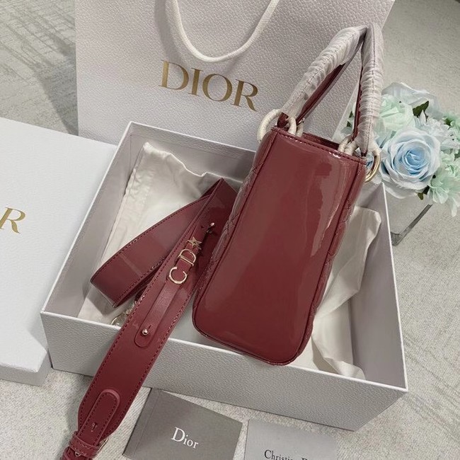 SMALL LADY DIOR BAG Rose Des Vents Patent Calfskin M0531