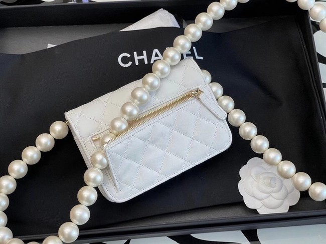 Chanel Sheepskin Original Leather Pocket AP2059 white