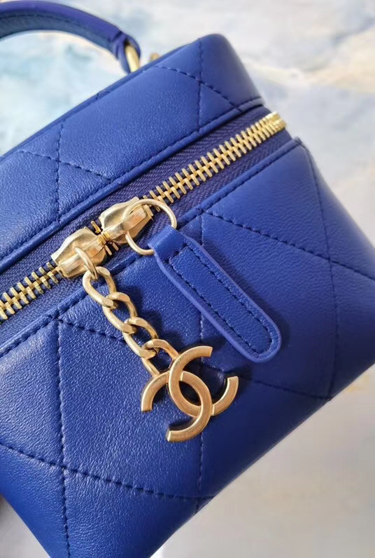 Chanel Lambskin Crystal Calfskin & Gold-Tone Metal AS1889 blue