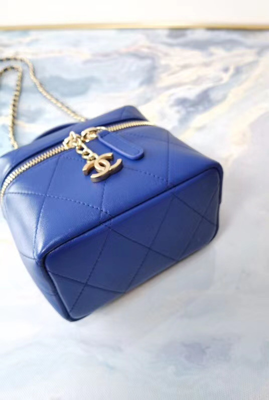 Chanel Lambskin Crystal Calfskin & Gold-Tone Metal AS1889 blue