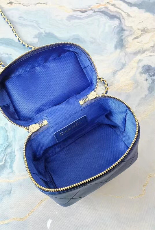 Chanel Lambskin Crystal Calfskin & Gold-Tone Metal AS1889 blue