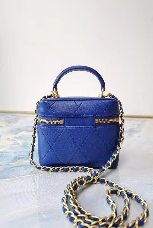 Chanel Lambskin Crystal Calfskin & Gold-Tone Metal AS1889 blue