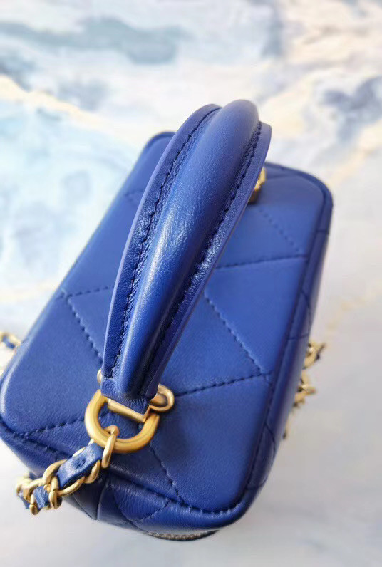 Chanel Lambskin Crystal Calfskin & Gold-Tone Metal AS1889 blue