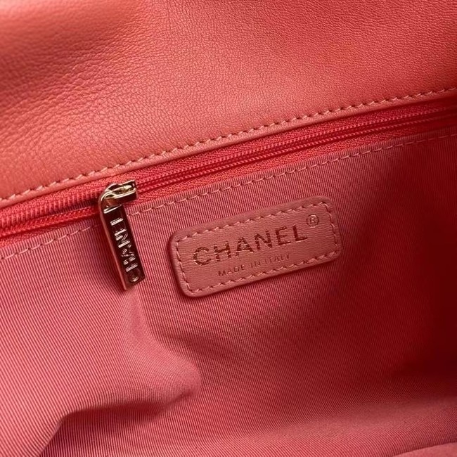 Chanel flap bag Lambskin & Gold-Tone Metal AS2299 pink