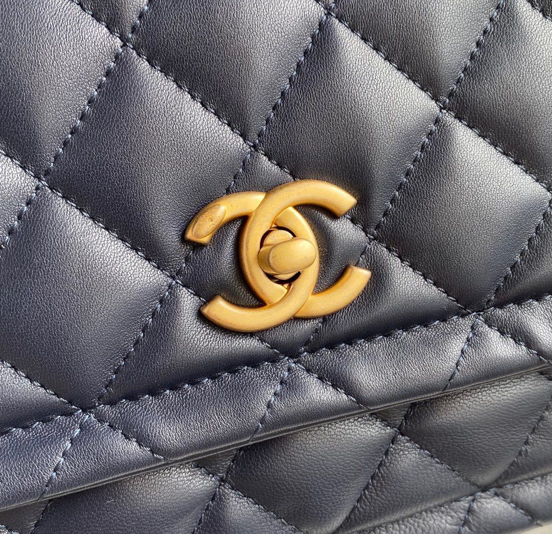 Chanel Flap Bag Sheepskin & Gold-Tone Metal AP1737 Navy