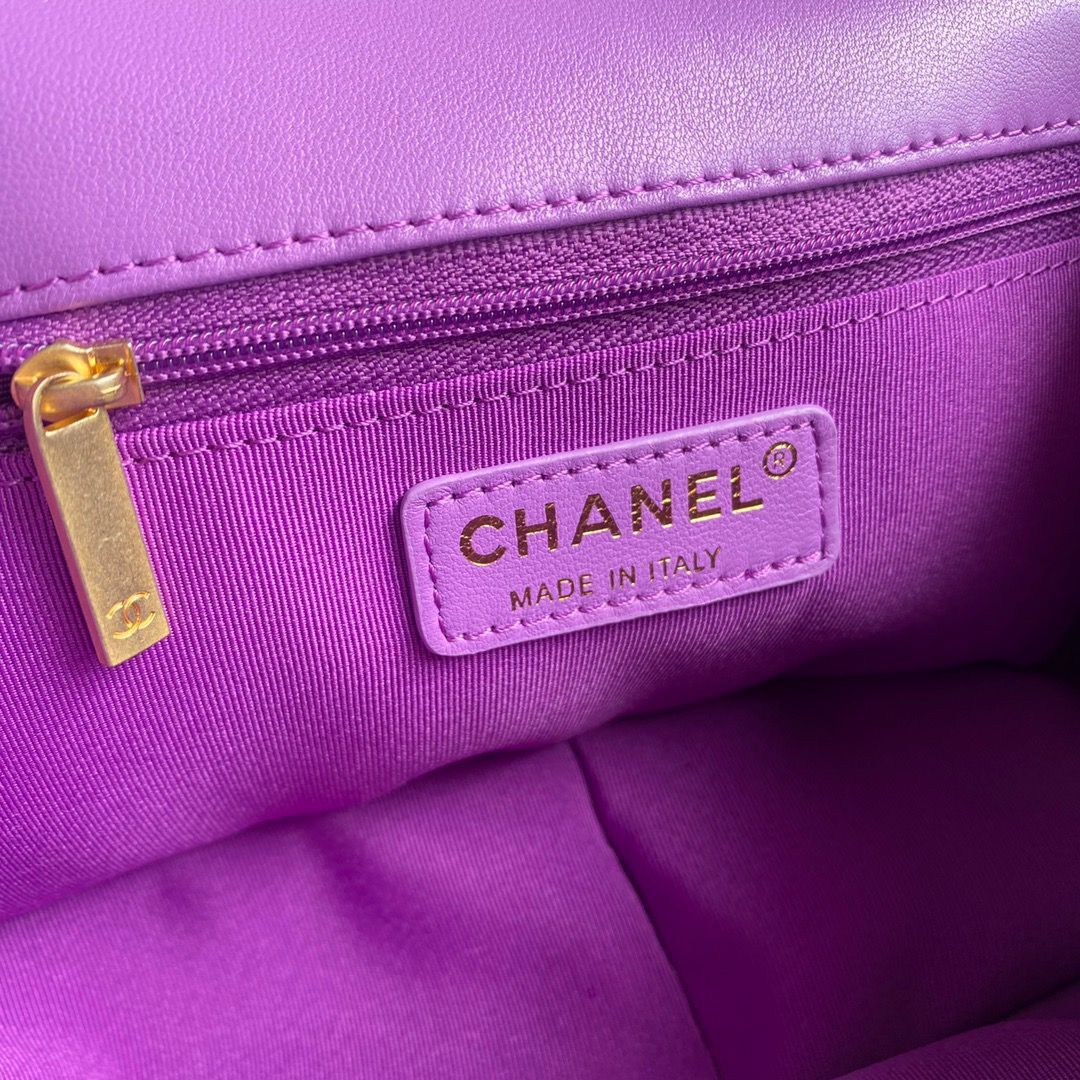 Chanel Flap Bag Sheepskin & Gold-Tone Metal AP1737 Purple