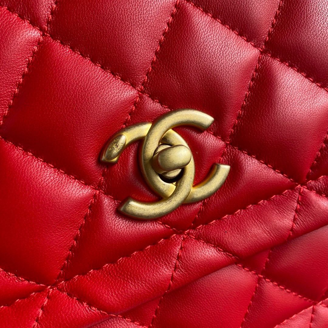 Chanel Flap Bag Sheepskin & Gold-Tone Metal AP1737 Red