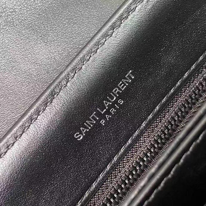 SAINT LAURENT LOULOU SMALL IN MATELASSE Y LEATHER 467072 black&OXIDIZED NICKEL HARDWARE