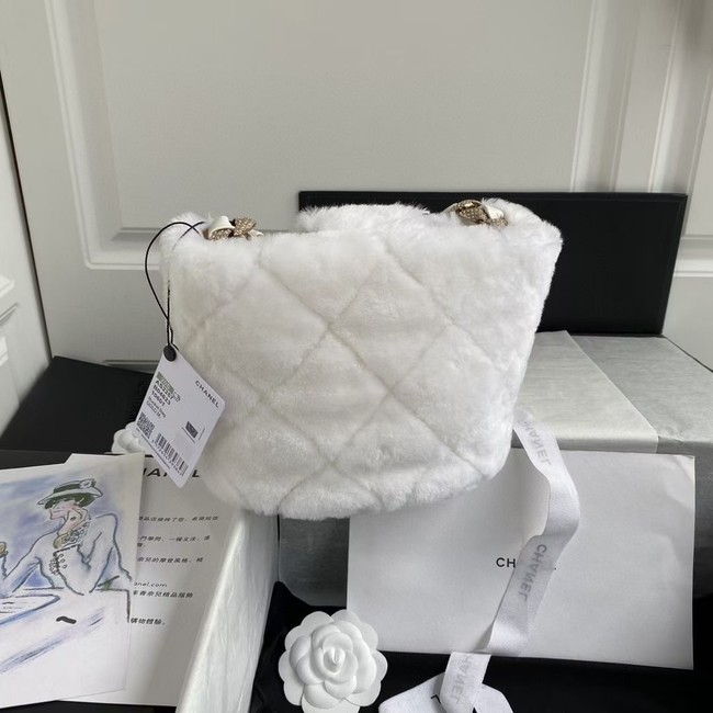 Chanel bucket bag AS2257 white