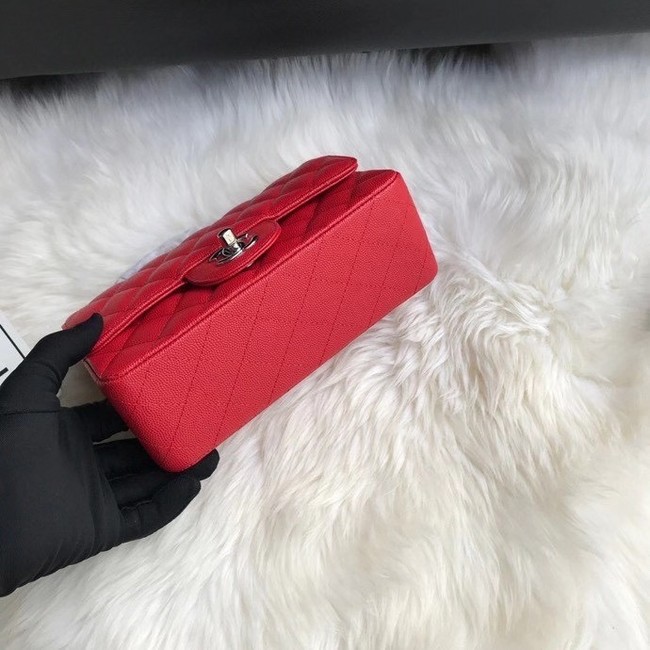 Chanel mini flap bag Grained Calfskin A1116 RED