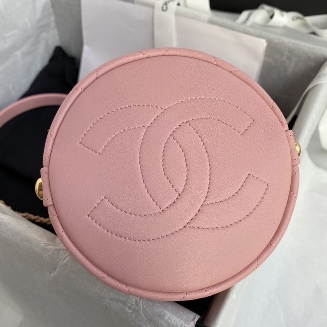 Chanel drawstring bag Lambskin & Gold Metal AS6695 pink