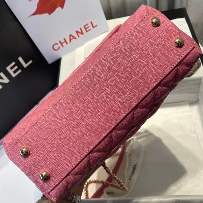 Chanel flap bag with top handle A92990 rose