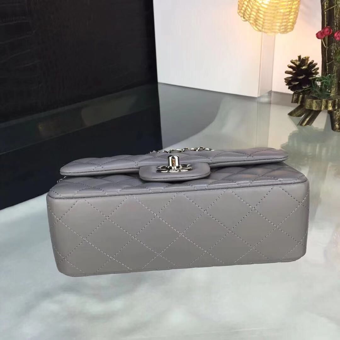 Chanel flap bag Gray A1116 Silver