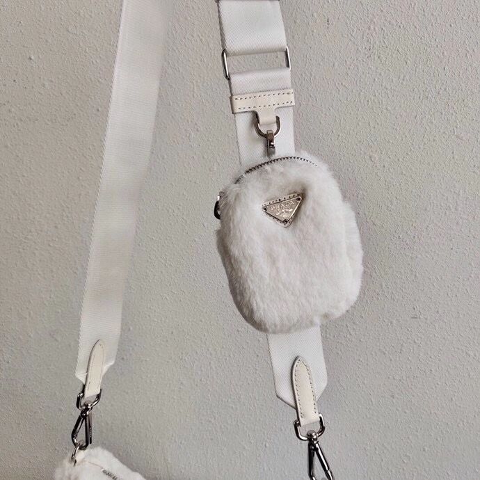 Prada Mink hair shoulder bag 1BC151M white