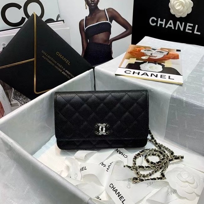 Chanel mini flap bag Grained Calfskin A81066 black