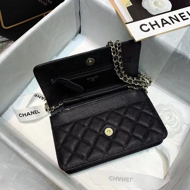 Chanel mini flap bag Grained Calfskin A81066 black