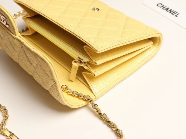 Chanel mini flap bag Grained Calfskin A84512 yellow