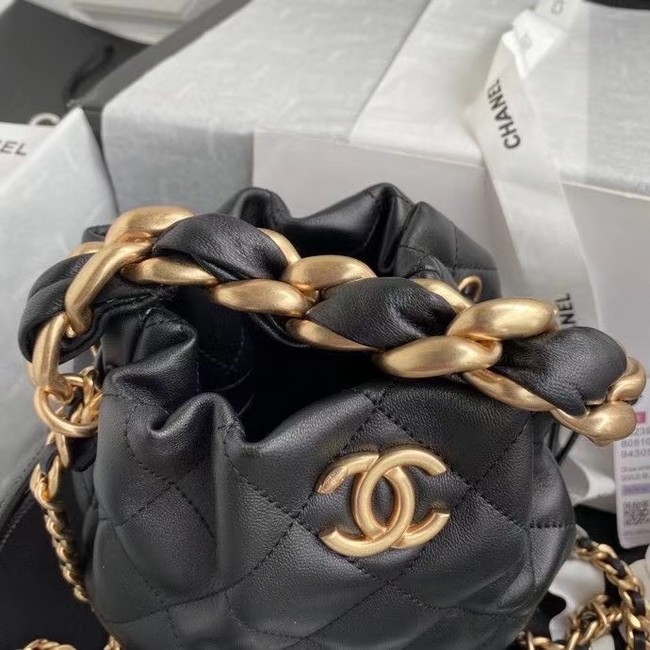 chanel mini Lambskin tote AS2390 black