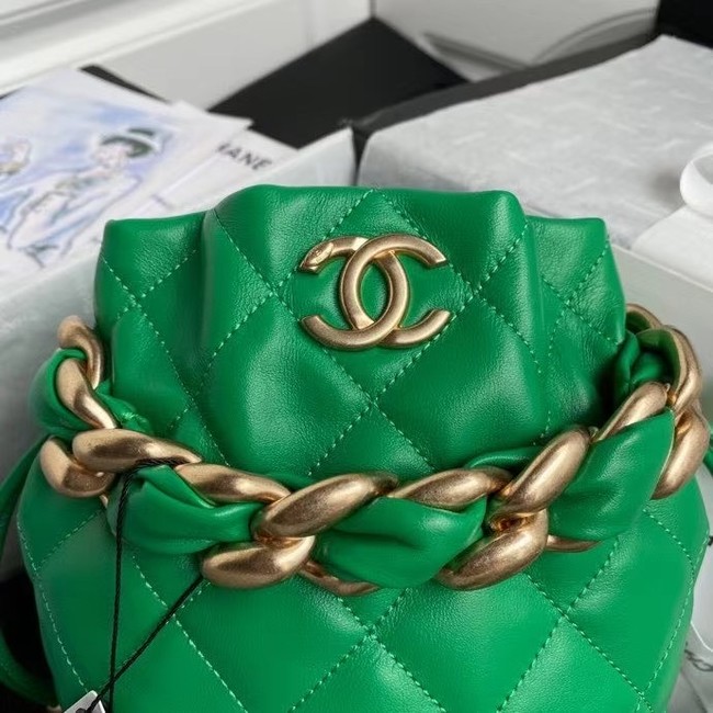 chanel mini Lambskin tote AS2390 green