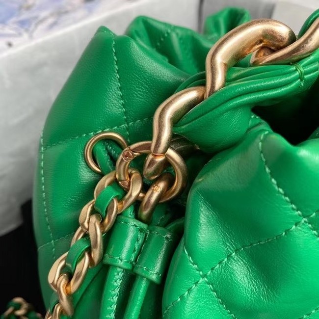 chanel mini Lambskin tote AS2390 green