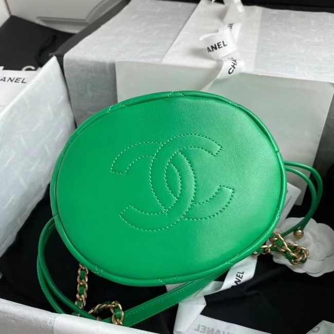 chanel mini Lambskin tote AS2390 green