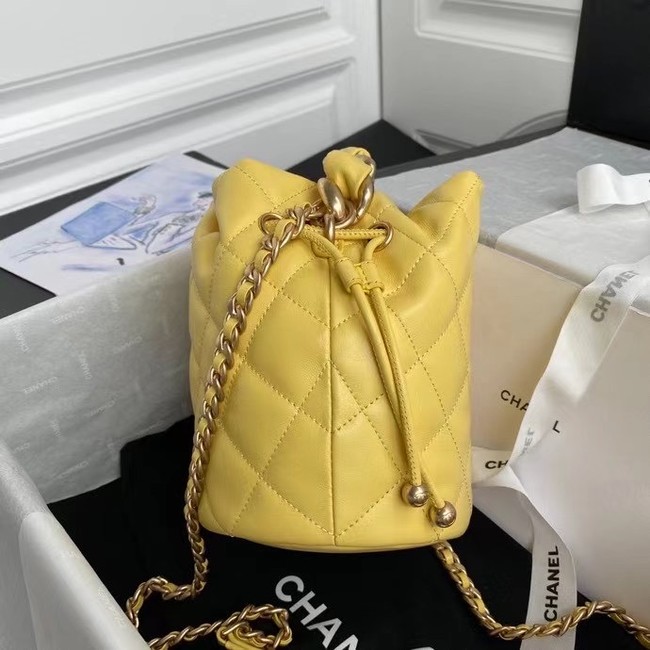 chanel mini Lambskin tote AS2390 yellow