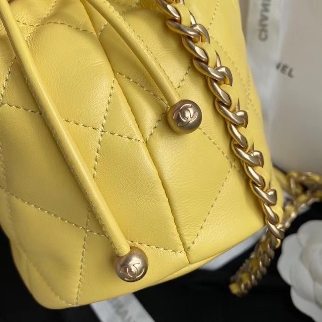 chanel mini Lambskin tote AS2390 yellow