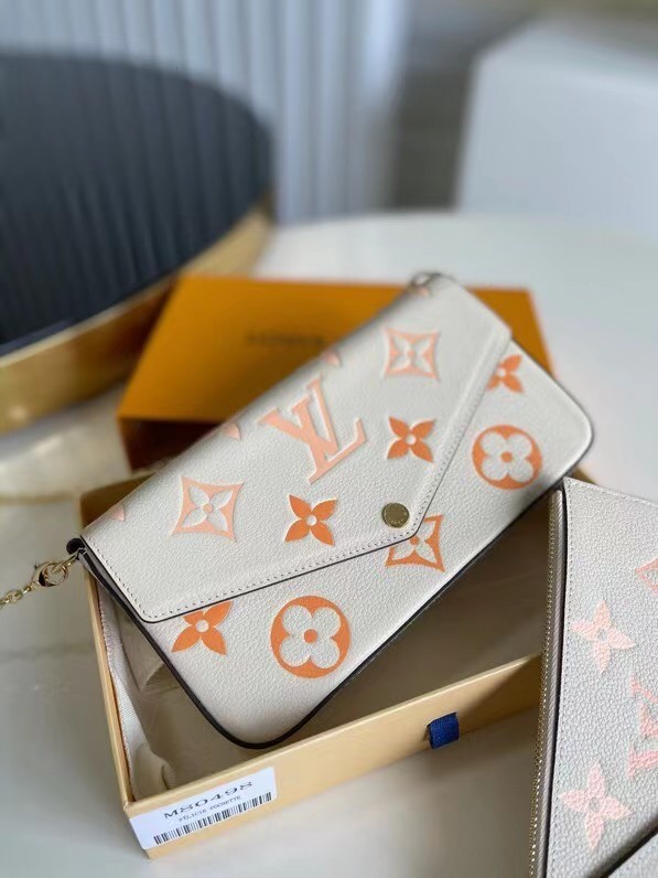 Louis Vuitton FELICIE POCHETTE M80498 Cream & Saffron