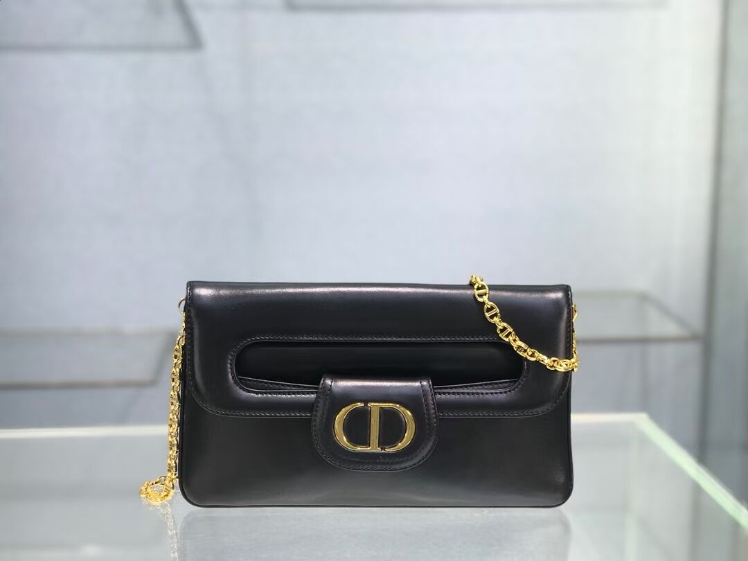 DIOR MEDIUM DIORDOUBLE BAG Black Smooth Calfskin M8641U