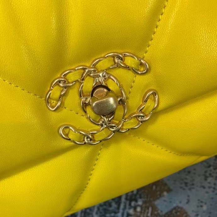 Chanel 19 flap bag AS1160 AS1161 AS1162 yellow