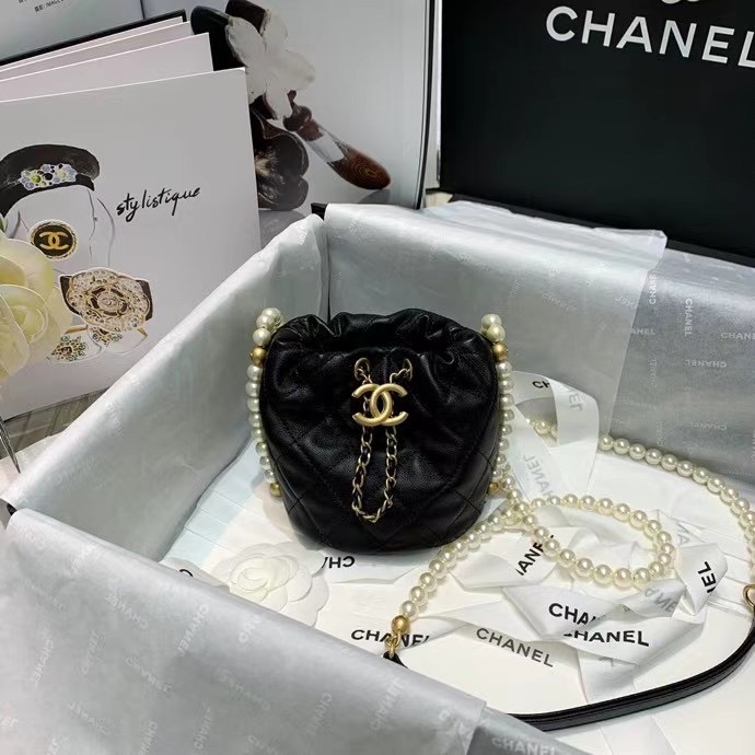 Chanel mini drawstring bag AS2529 white