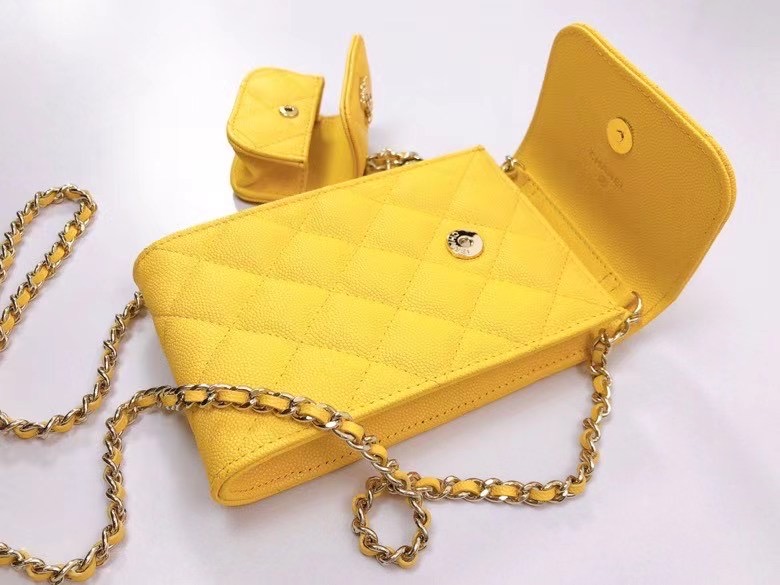 chanel card holder with chain & Gold-Tone Metal AP2033 yellow