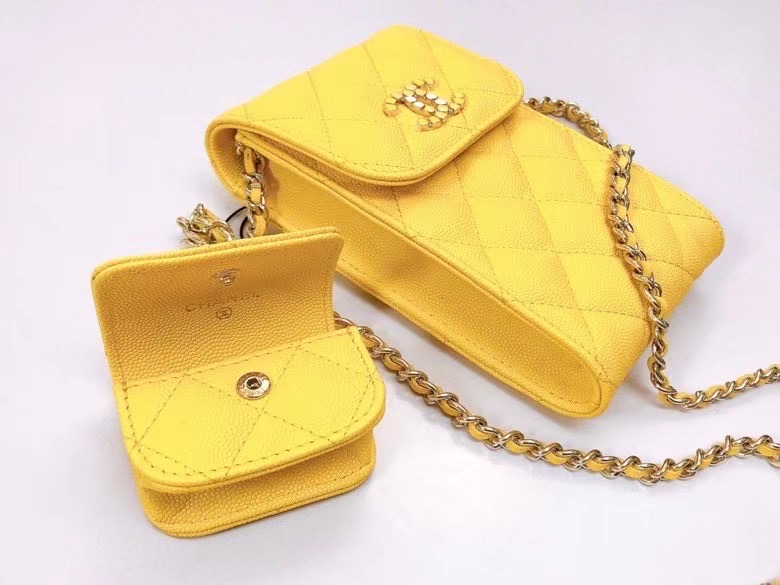 chanel card holder with chain & Gold-Tone Metal AP2033 yellow