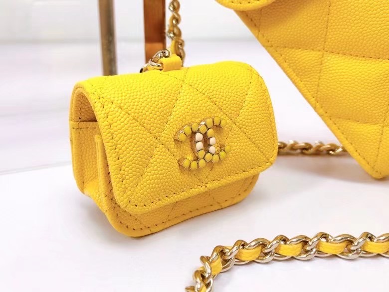 chanel card holder with chain & Gold-Tone Metal AP2033 yellow