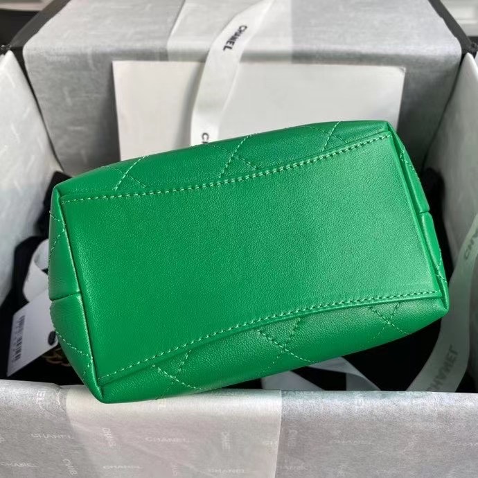 Chanel Lambskin bucket bag AS2381 green