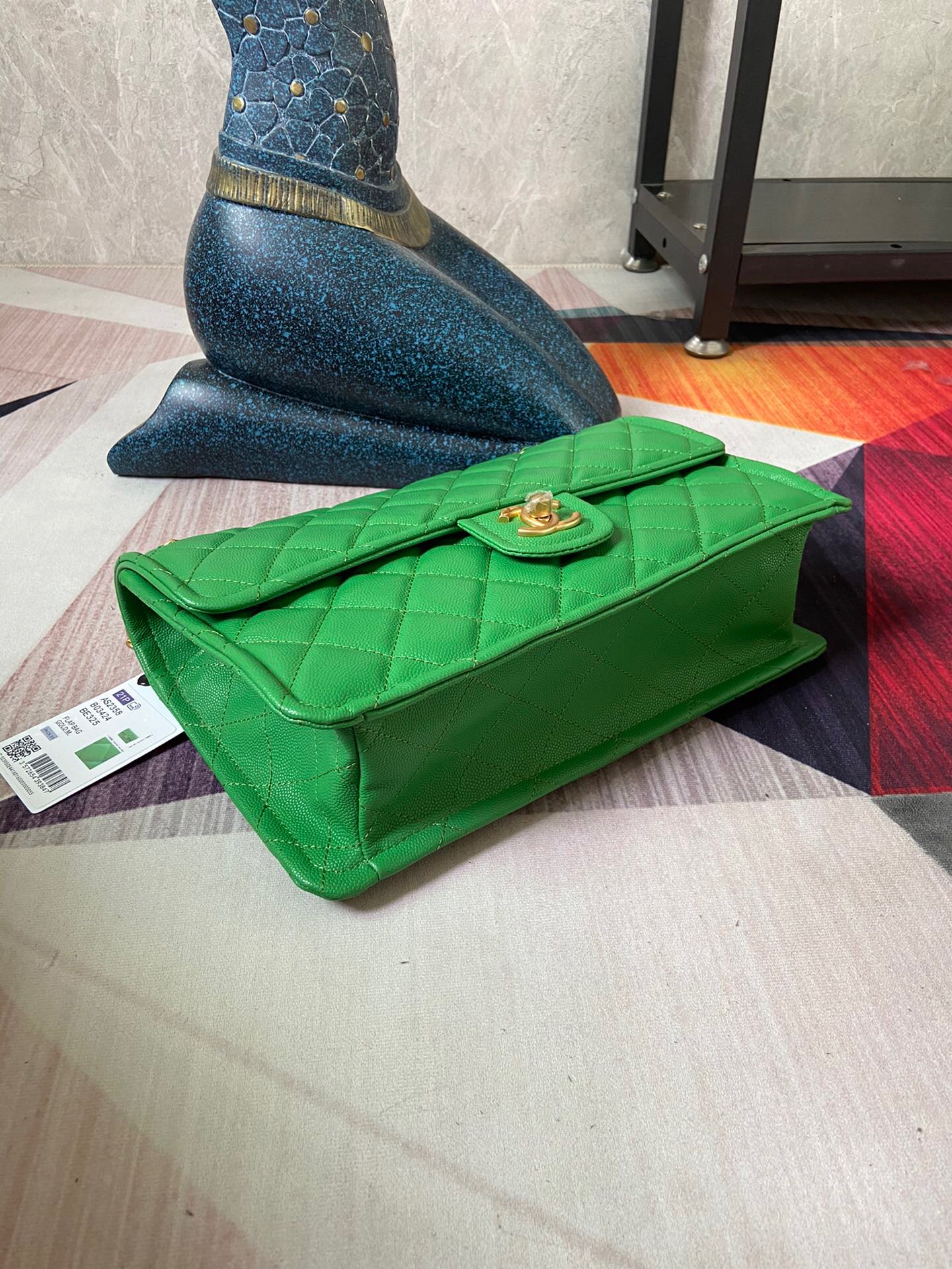 Chanel flap bag Grained Calfskin AS2358 green