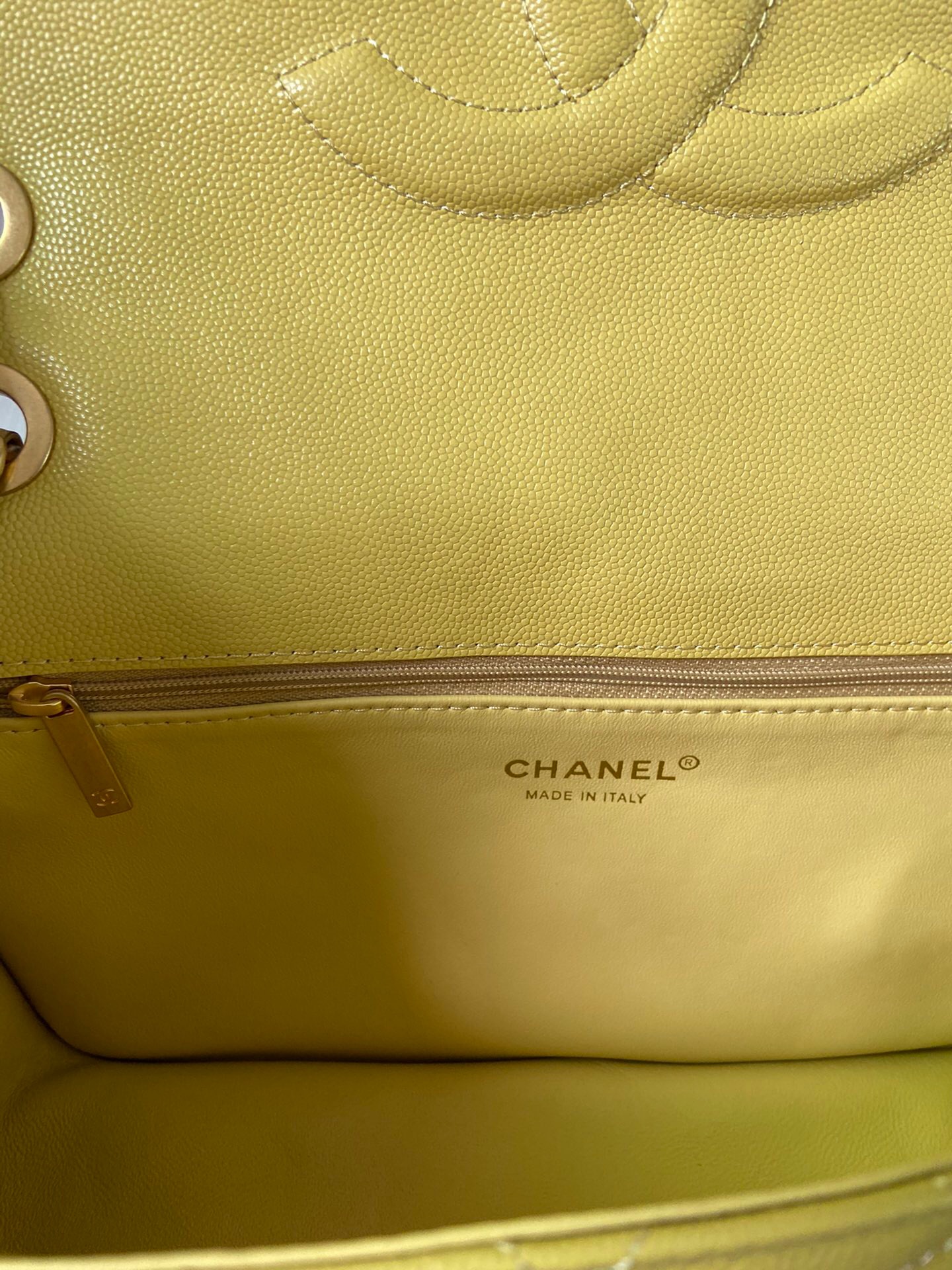 Chanel flap bag Grained Calfskin AS2358 yellow