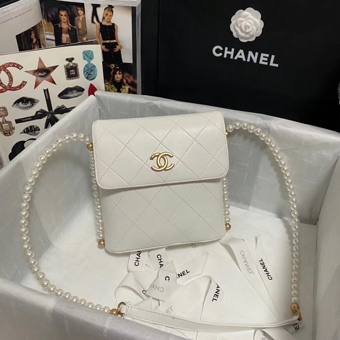 Chanel small hobo bag AS2503 white