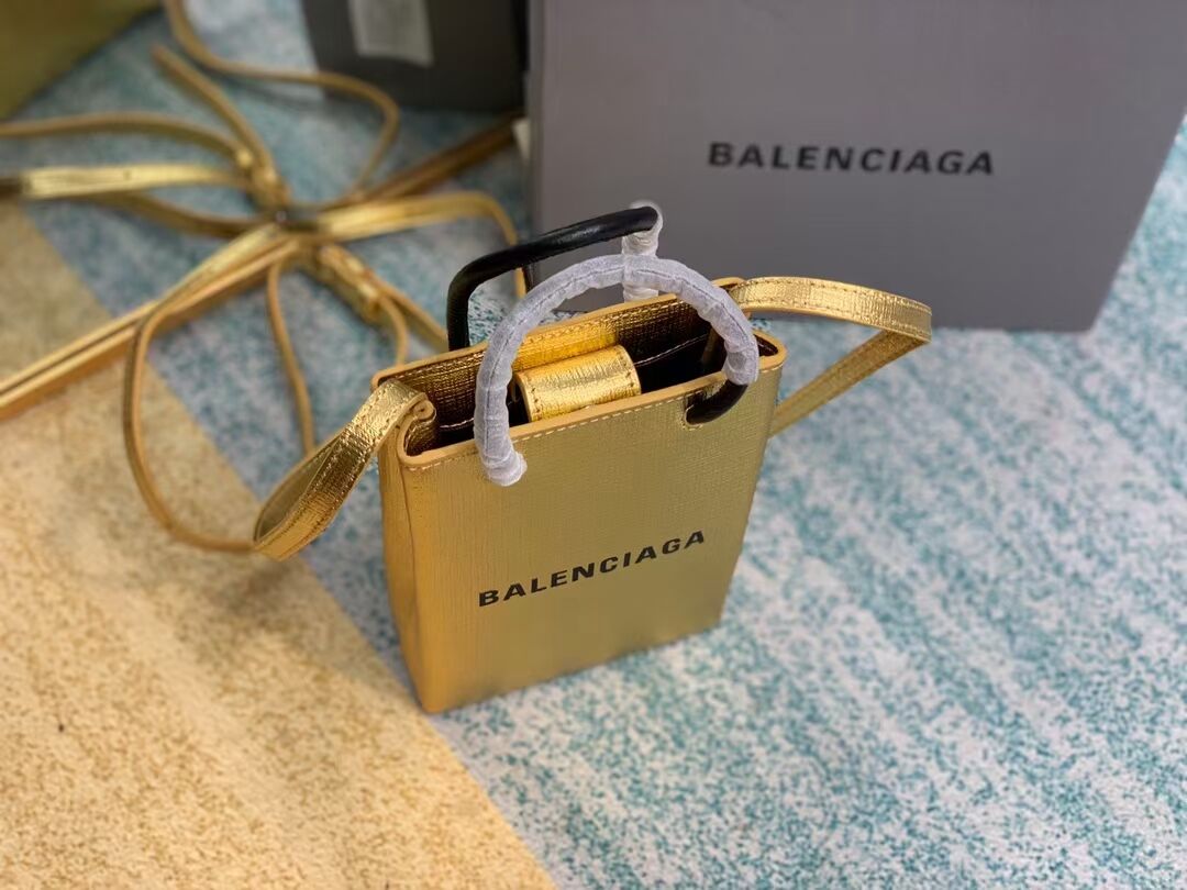 Balenciaga Original Leather Mini Shopper Bag B152865 gold