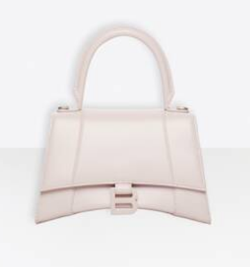 Balenciaga Hourglass XS Top Handle Bag shiny box calfskin 28331 LIGHT ROSE