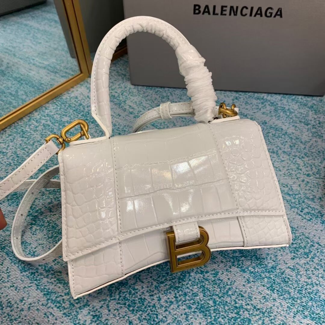 Balenciaga Hourglass XS Top Handle Bag 28331S white